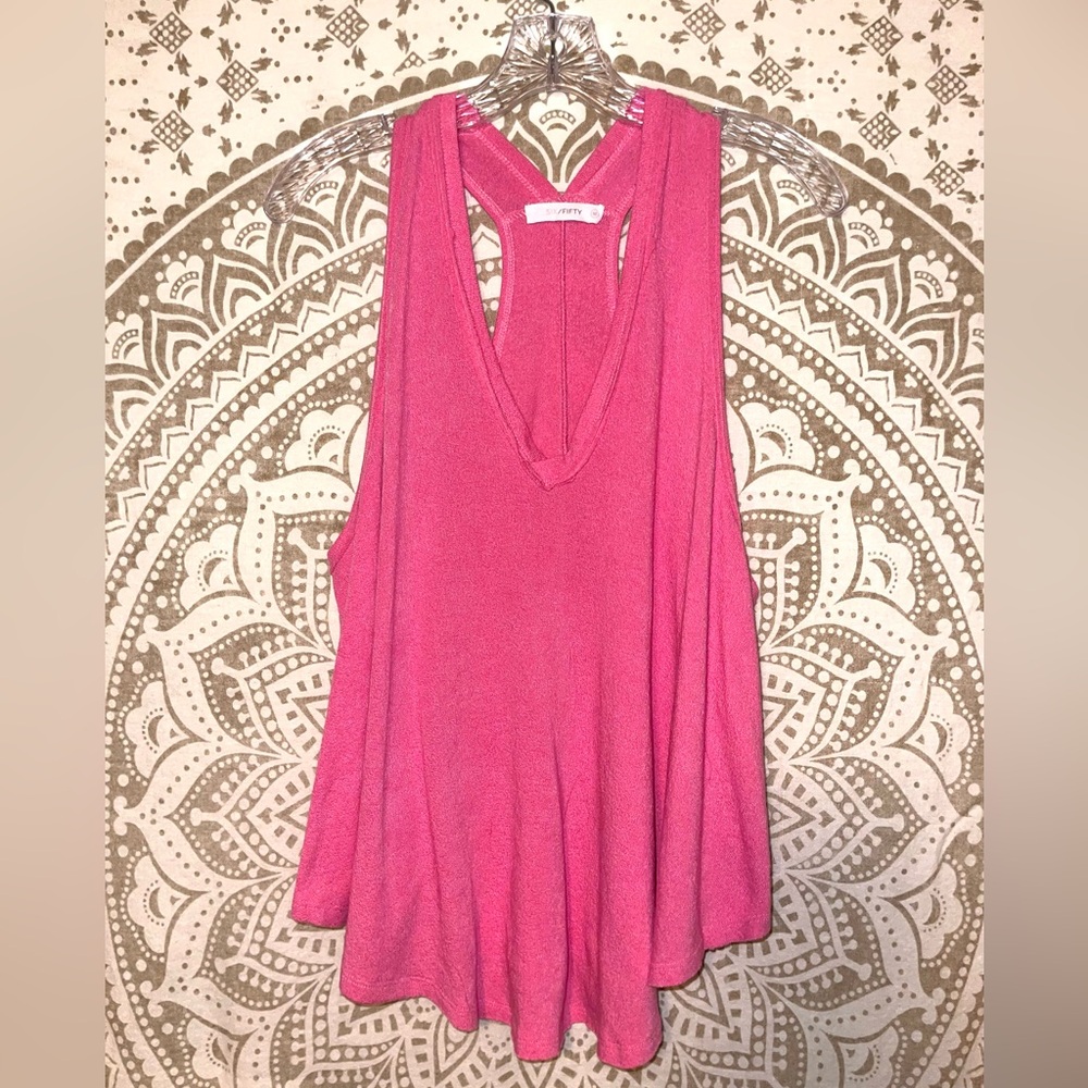"SIX/FIFTY" DELILAH LADIES BUBBLE GUM PINK, REALLY SOFT TANK TOP, SIZE MEDIUM